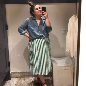 Anthropologie Maeve Striped Wrap Skirt
